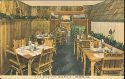 The Rustic Manor Restaurant and Cocktail Lounge Interior Postcard