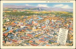 Bird's-Eye View of Spokane, Washington Postcard