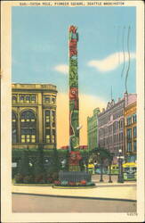 Totem Pole in Pioneer Square, Seattle, Washington Postcard