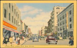 Virginia Street Looking North, Reno, Nevada Postcard