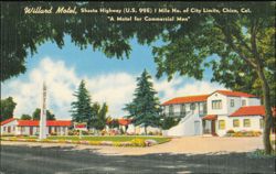 Willard Motel, Shasta Highway, A Motel for Commercial Men Postcard