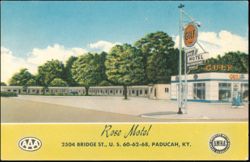 Rose Motel, 2504 Bridge St., Paducah, KY Postcard