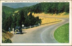 U.S. Highway 11 on Draper's Mountain, Pulaski, Virginia Postcard