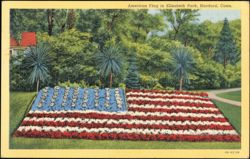 American Flag Floral Display in Elizabeth Park Postcard