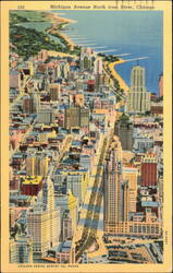 Michigan Avenue North from River, Chicago Postcard