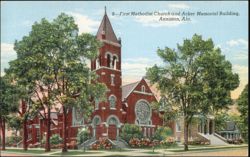 First Methodist Church and Acker Memorial Building Postcard