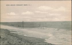 Beach Scene at Normandy Beach, New Jersey Postcard
