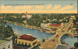 New River and Andrews Avenue, Fort Lauderdale Postcard