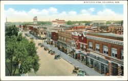 Bird's-Eye View of Downtown Columbus, Nebraska Postcard