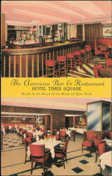 The American Bar & Restaurant, Hotel Times Square Postcard