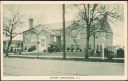 Armory Building with Cannon, Burlington, New Jersey Postcard