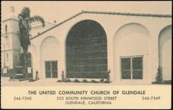 The United Community Church of Glendale, California Postcard