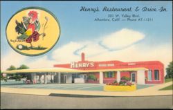 Henry's Restaurant & Drive-In, Chicken in the Rough Postcard