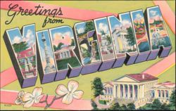 Greetings from Virginia Large Letter Scenic Views Postcard