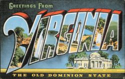 Greetings From Virginia, The Old Dominion State Postcard