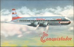 Braniff International Airways DC-6 El Conquistador Postcard