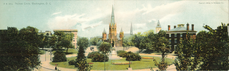 Thomas Circle Washington DC Rotograph Panoramic Postcard