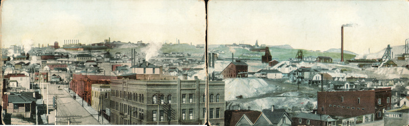 Butte, MT Mining City Panoramic View, Industrial Landscape