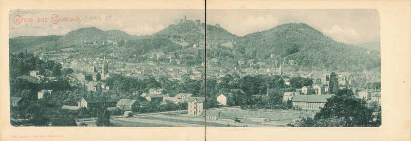 Gruss aus Eisenach, Panoramic View of Town & Castle