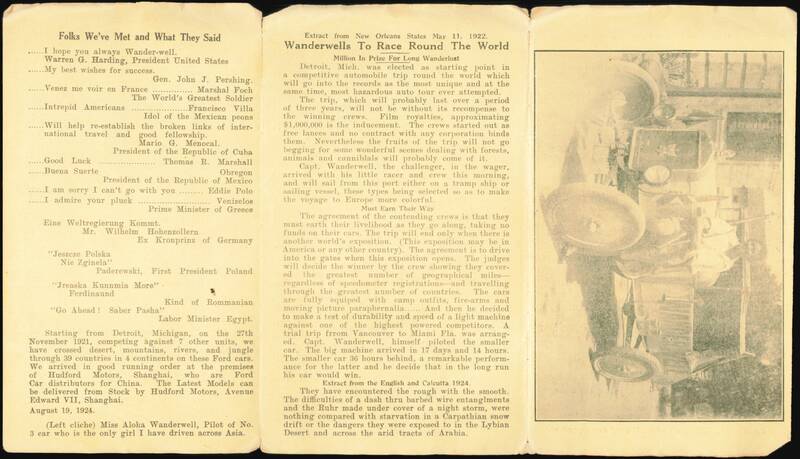 Wanderwell Expedition Round The World Race Ford Car