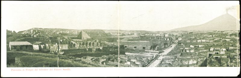 Panorama of Pompeii from Palazzo Santilli viewpoint Italy