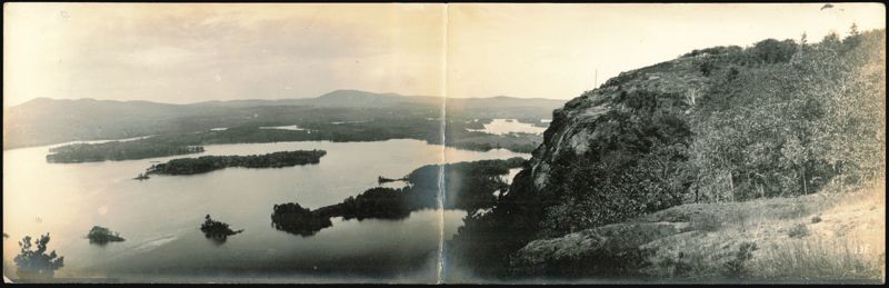 Panoramic View of Lake, Islands, and Mountains