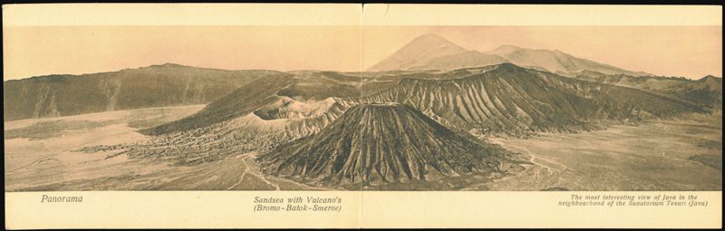 Sandsea with Volcanoes Bromo Batok Semeru, Java Tosari Indonesia
