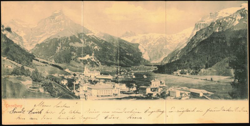 Engelberg Valley Town and Mountains Switzerland