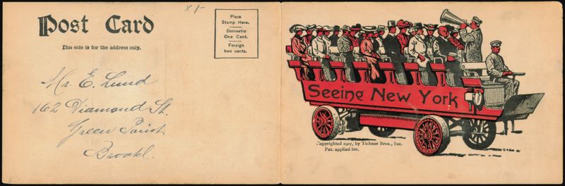 Seeing New York Sightseeing Bus, Birthday Greeting