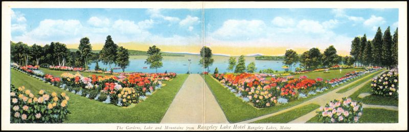Gardens, Lake and Mountains from Rangeley Lake Hotel
