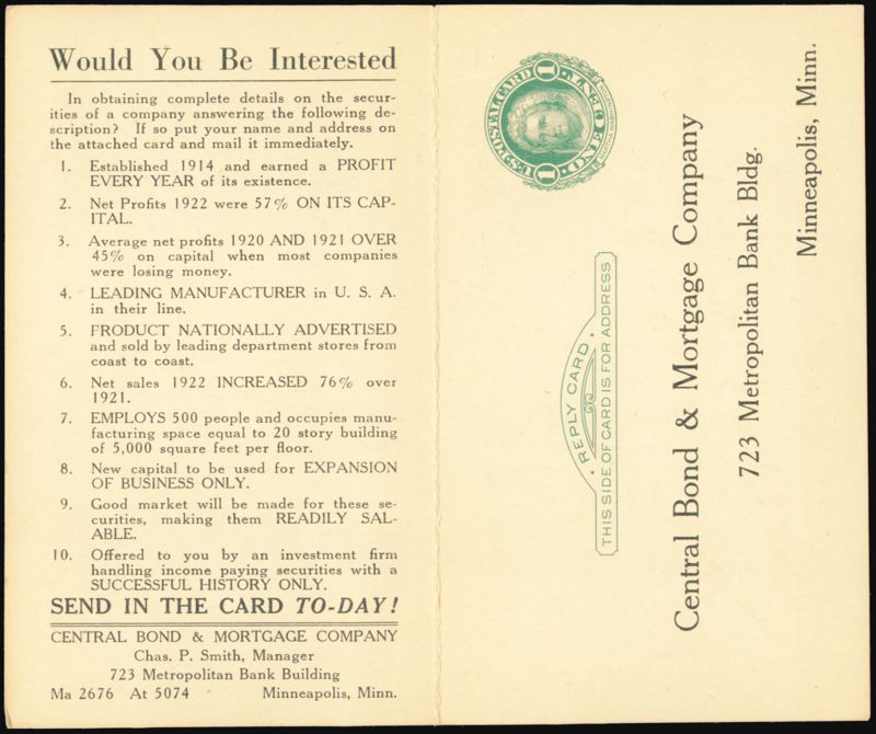 Would You Be Interested - Central Bond & Mortgage Co.