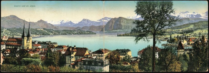 Lucerne & Alps, Lake Lucerne Panoramic View Switzerland