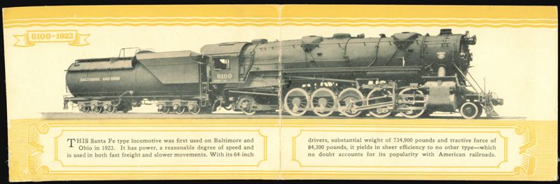 B&O Santa Fe Type Locomotive 6100, 1923 Locomotives