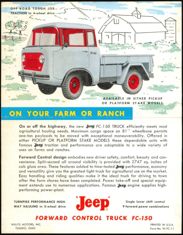 Jeep FC-150 Forward Control Truck Farm Ranch Off-Road