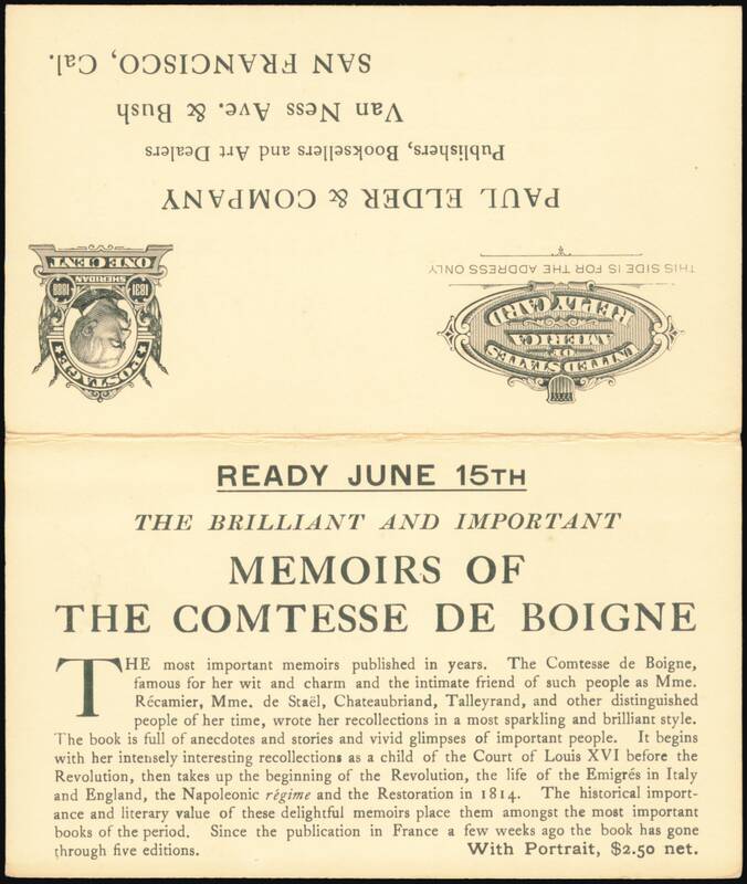 Memoirs of Comtesse de Boigne Book Ad, Paul Elder & Co. San Francisco California