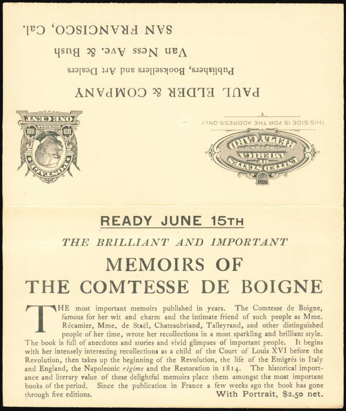 Memoirs of Comtesse de Boigne Book Ad, Paul Elder & Co.
