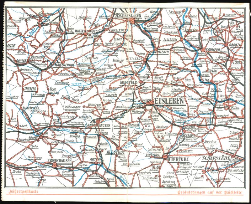 Eisleben Region Map and City Plan Germany