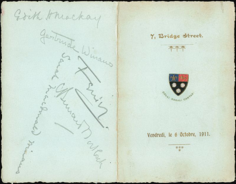 1911 Déjeuner Menu King's College Cambridge 7 Bridge St