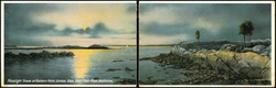 Moonlight Scene at Eastern Point, Groton, Conn. Large Format Postcard