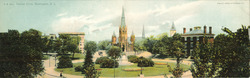 Thomas Circle, Washington, D. C. Panoramic View Large Format Postcard