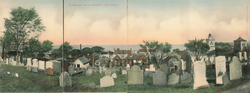 Harbor & Town from Burial Hill, Plymouth, MA Large Format Postcard