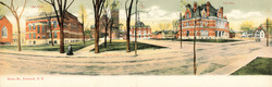 State St. Panoramic View, High School, City Hall, Post Office Large Format Postcard