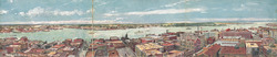 Bird's Eye View of the Water Front Large Format Postcard