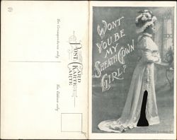 Won't You Be My Sheath Gown Girl? Ladies Hosiery Sale Large Format Postcard