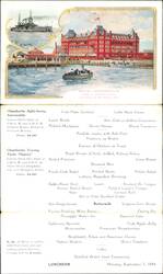 Hotel Chamberlin, Fortress Monroe, VA, 1914 Luncheon Menu Large Format Postcard