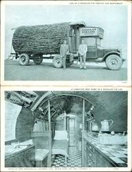 Douglas Fir Log Home on Truck, Roscoe Dixon Large Format Postcard