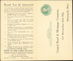 Would You Be Interested - Central Bond & Mortgage Co. Large Format Postcard