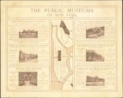 The Public Museums of New York City Map & Information Large Format Postcard