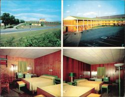 Sunset Hill Motel - Breezewood, PA - Exterior & Rooms Large Format Postcard
