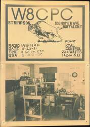 W8CPC Ham Radio Station, Buffalo NY Large Format Postcard